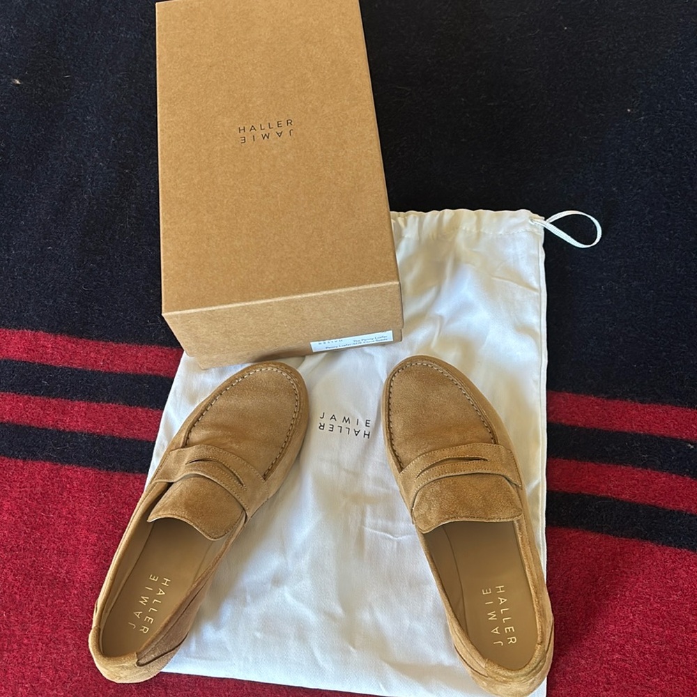 Jamie Haller suede Penny Loafer in clove